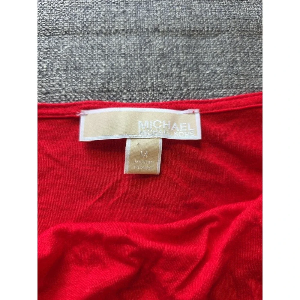 MICHAEL KORS Shirt Womens Medium Red Tank Top Lightweight Sleeveless‎ Casual